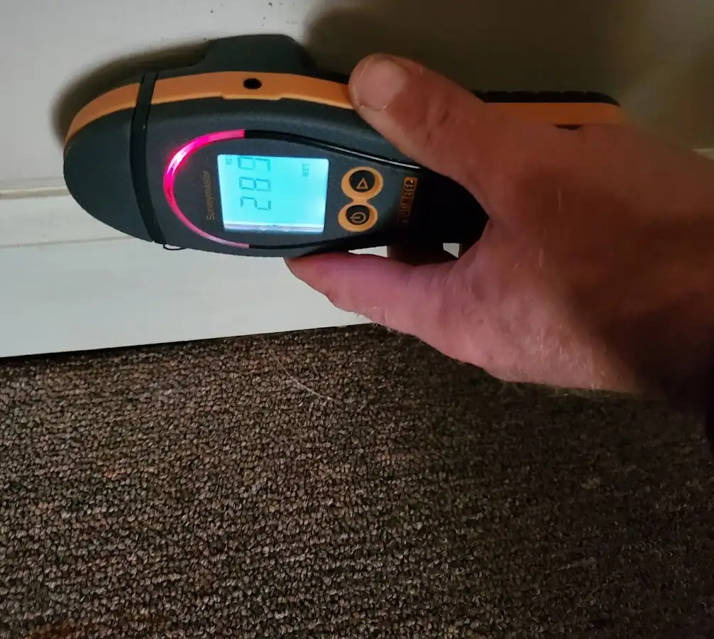 Moisture detection at baseboard during Sewage Cleanup & Sanitation in Grand Forks